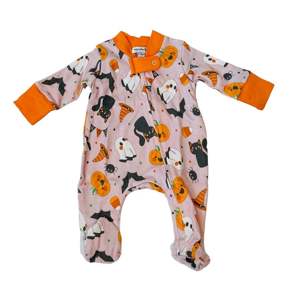 NWT Magnolia Baby Newborn Boo To You Zipper Footie